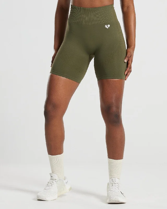 Power Seamless Cycling Shorts | Khaki