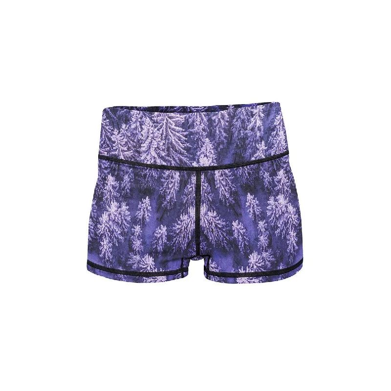 Purple Winter Yoga Shorts