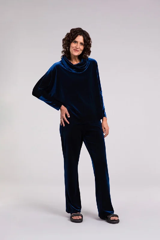 Velvet Straight Leg Pant | Midnight Blue