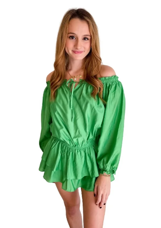 A Touch Of Sugar Romper In Green