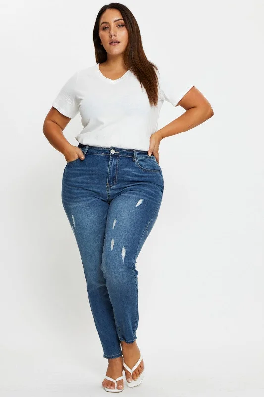 Blue Denim Jean High Rise Skinny