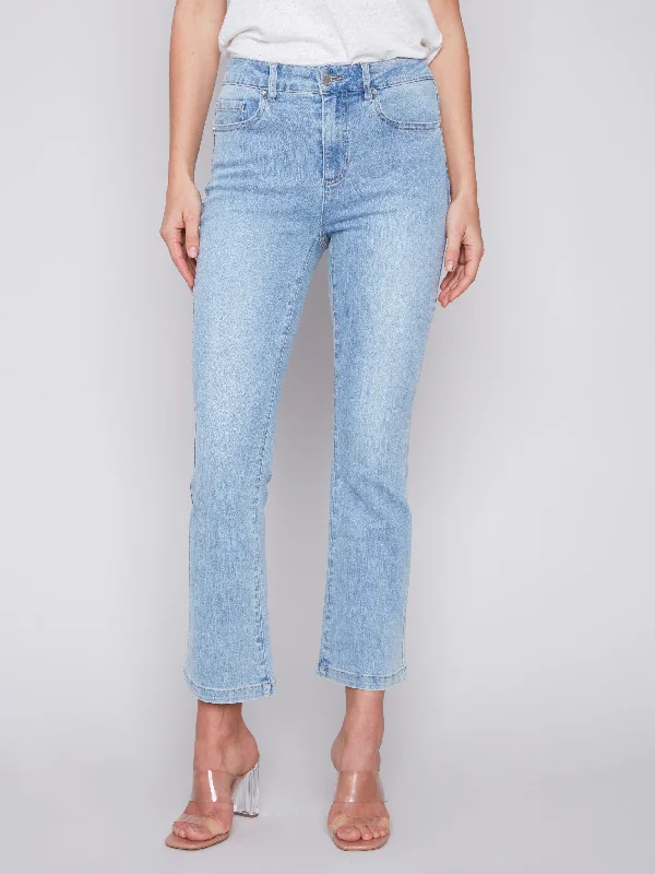 Bootcut Stretch Denim Pants - Light Blue