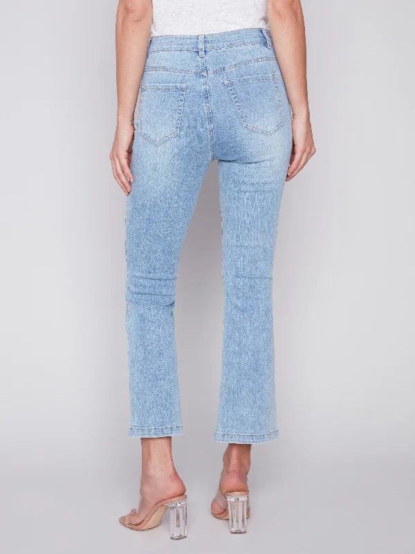 Bootcut Stretch Denim Pants - Light Blue