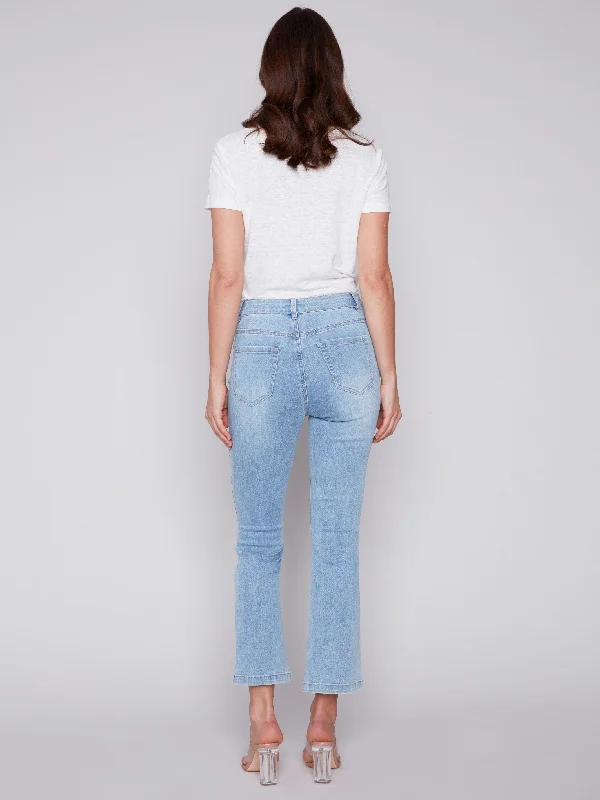 Bootcut Stretch Denim Pants - Light Blue