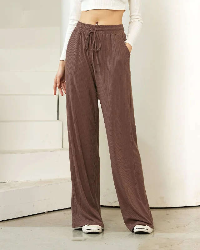 Comfy Ribbed Lounge Pants - Coco