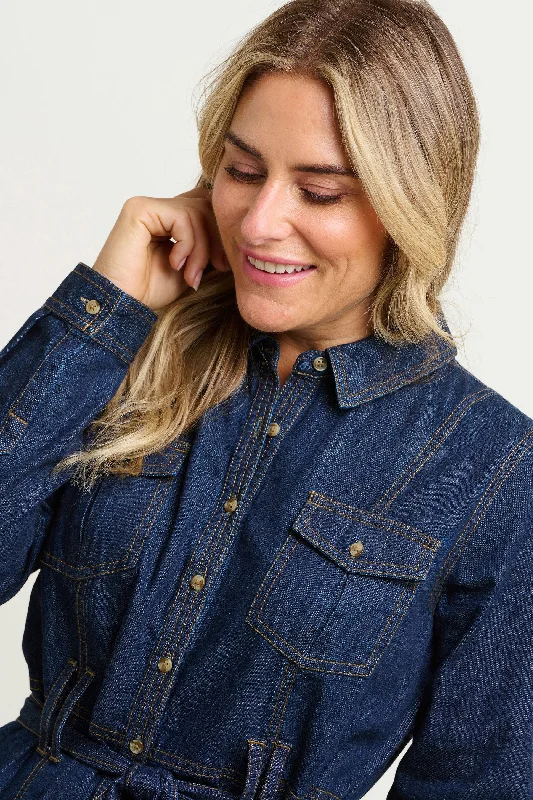 Frances Denim Midi Shirt Dress