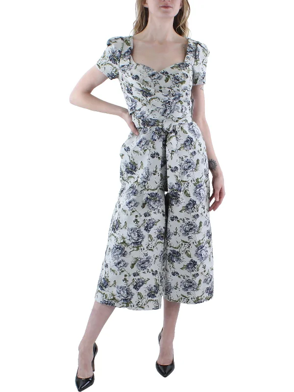 Jesse Womens Floral Cropped Jumpsuit