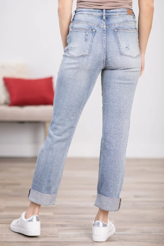 Judy Blue Double Cuff Boyfriend Jeans