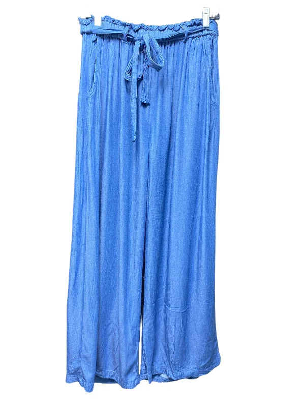 Pants Designer By Johnny Was In Blue Denim, Size: L