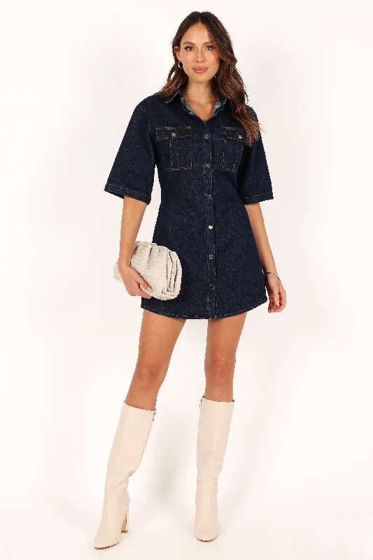 Rev Mini Dress - Dark Denim