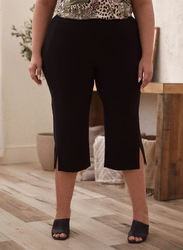 Slit Detail Pull-On Capris