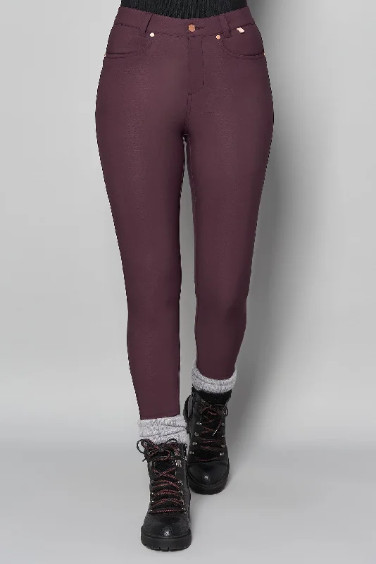 Thermal Skinny Outdoor Trousers - Aubergine