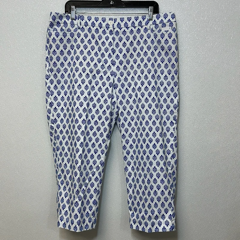 White Blue Pants Ankle Talbots O, Size 16