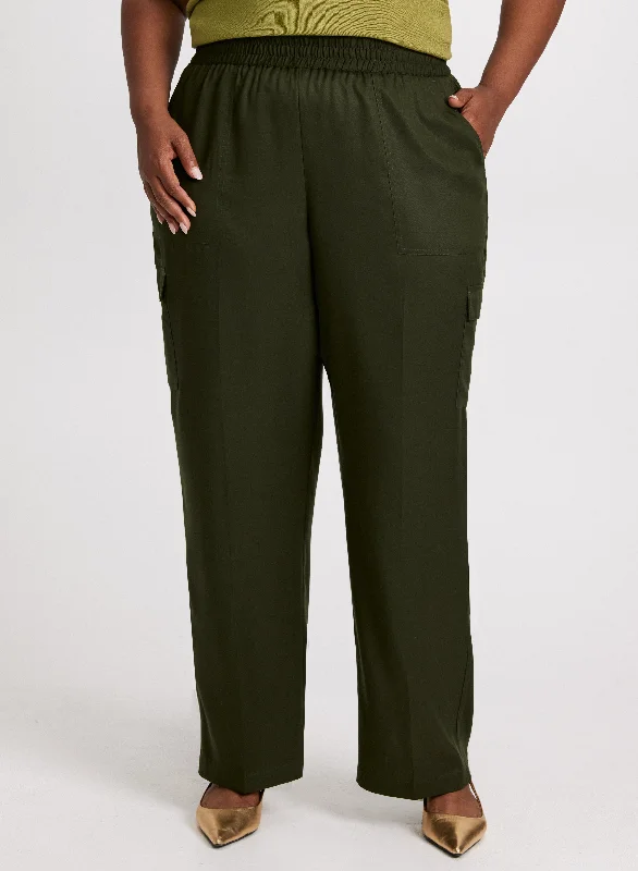 Wide-Leg Tencel Cargo Pants