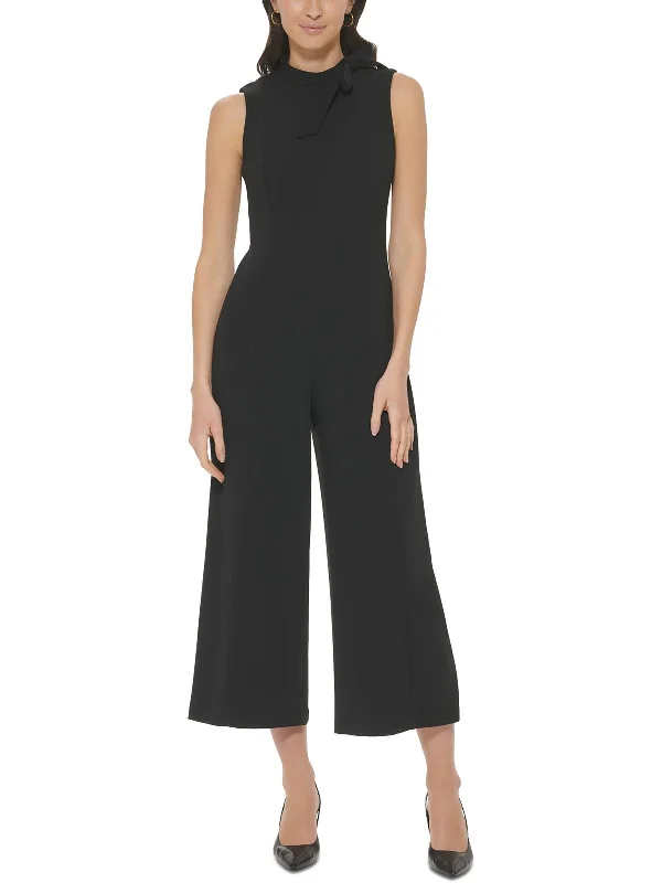 Womens Cropped Wide Leg Jumpsuit