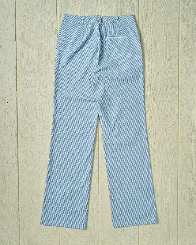 Women's Relaxed Pant in Blue Seersucker